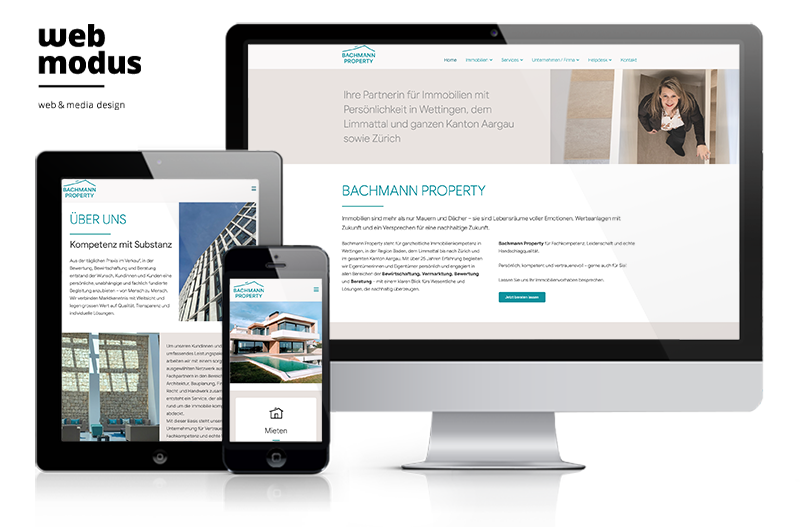 Webdesign Aargau – WordPress-Website Bachmann Property Wettingen