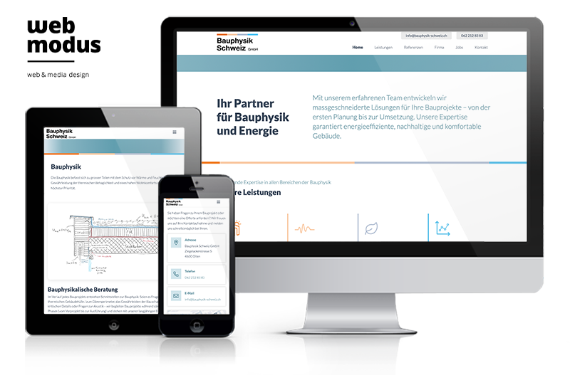 Webdesign Aargau – WordPress-Website Bauphysik Schweiz GmbH Olten